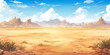 Anime sand dunes desert background backdrop illustration, sands blue skies wild west backdrop, generated ai