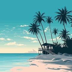 Wall Mural - Maldives vector flat minimalistic isolated illustration