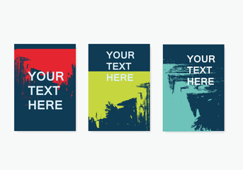 Poster - Set abstract paint illustrations for banner, brochure, cover design templates. Vector decoration background. Modern pattern