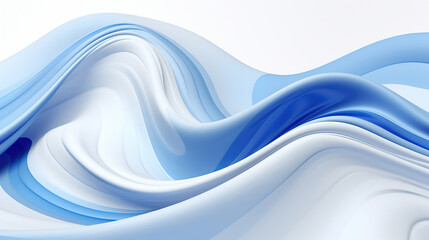 Wall Mural - abstract white and blue waves creating whirling patterns