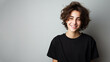 © Robert Kneschke - Israeli teen, brown hair, black shirt, copy space