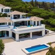 277 A luxurious coastal mansion with panoramic ocean views, infinity pool, and private beach access, offering the epitome of seaside luxury3, Generative AI