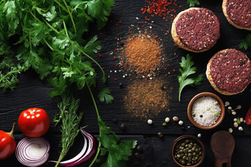 Wall Mural - vegetables on a wooden table