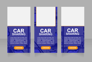 Wall Mural - car rental location web banner design template. peer-to-peer service. vector flyer with text space. 