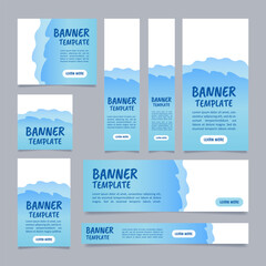 Wall Mural - medical service web banner design template. vector flyer with text space. advertising placard with c