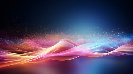 abstract futuristic background with gold PINK blue glowing neon 