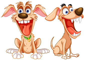 Poster - Cute playful crazy dog cartoon