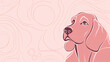 Aesthetic pink background line art dog