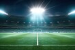Action-Packed Football Game: Stadium Floodlights Illuminate the Field with Sportsmanship and Team Spirit, generative AI
