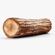 Isolated stub log with wooden texture on a white background, AI Generation