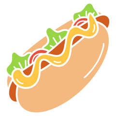 Poster - illustration of a sandwich hotdog