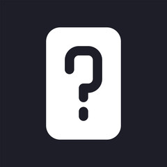 Sticker - FAQ dark mode glyph ui icon. Frequently asked questions. User interface design. White silhouette symbol on black space. Solid pictogram for web, mobile. Vector isolated illustration