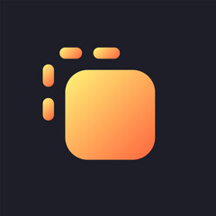 Poster - Dissolve orange solid gradient ui icon for dark theme. Editing transition. Post-production process. Filled pixel perfect symbol on black space. Modern glyph pictogram for web. Isolated vector image