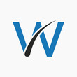 Letter W Hair Treatment Logo Vector Template. Hair Care Symbol