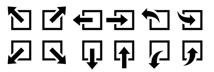 Wall Mural - external link icon set. hyperlink outside site. trendy sweet symbol. share link symbol on white back