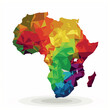 Africa map with rainbow colors
