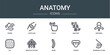 © MacroOne - set of 10 outline web anatomy icons such as sperm, cartilage, touch, anatomy, vertebra, fat, nervous system vector icons for report, presentation, diagram, web design, mobile app