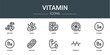 © MacroOne - set of 10 outline web vitamin icons such as protein, brain, herbs, citrus, vitamin, vitamin, enzyme vector icons for report, presentation, diagram, web design, mobile app