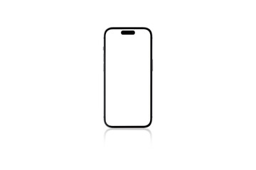Smartphone with a blank screen on a white background. Smartphone mockup closeup isolated on white background.