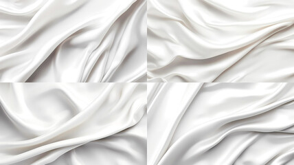 White silk fabric background collection. Generative ai design.