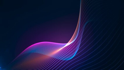 abstract colorful futuristic wave lines animation background, 4k seamless loop backdrop video as technology corporate messages concept