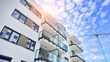 © Grand Warszawski - Modern european residential apartment buildings quarter. New apartment building outdoor.