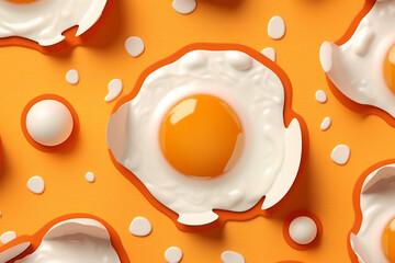 Wall Mural - egg texture pattern breakfast food easter white healthy yellow yolk background. Generative AI.