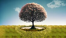 A Conceptual Image Of Nature, Such As A Tree That Represents The Human Soul Or A Flower That Represents Hope-Generative AI