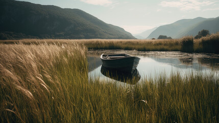 Wall Mural - Boat by the bay, river