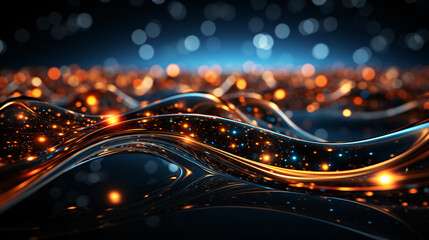 Sticker - electric neon cables and led. optical fiber concept. intense colors, background for technology or st
