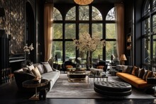 A Lavishly Designed Lounge Area Within An Opulent Residential Property