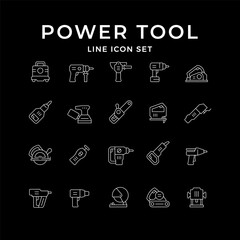 Wall Mural - Set line icons of power tool