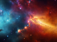 A Colorful Nebula, A Cloud Of Gas And Dust That Is Home To New Stars And Planets