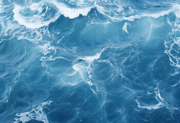 Wall Mural - sea water texture, blue water flitting across a cloudy sky
