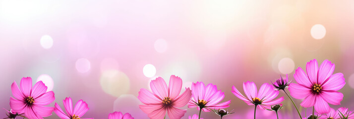 Poster - Wide purple small flowers in front of blurred background