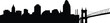 Cincinnati city skyline silhouette in vector format