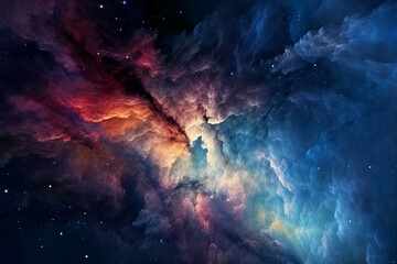 colorful space nebula background, generative ai