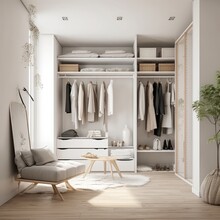 Modern Design Dressing Room With Walk In Closet Home Interior Design Detail House Beautiful Background,home Organize Storage Manage Detail,ai Generate