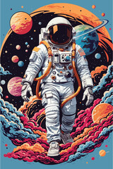 very details astronaut lost in galaxy background