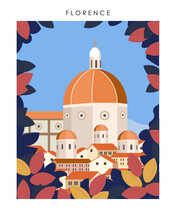 Florence Autumn Travel Poster Background