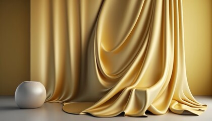 luxurious and soft silky fabric drapery abstract backdrop design generative ai