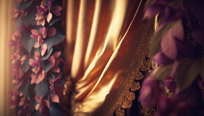 Poster - cultural and ethnic curtain photography for traditional event decor generative ai