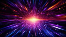 Lightspeed Travel Background. Galaxy And Cosmos Exploration. Generative AI