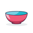 Vector of a colorful flatlay of a pink and blue bowl on a clean white background
