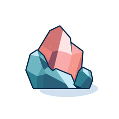 Poster - Vector flat icon of a colorful rock on a clean white background