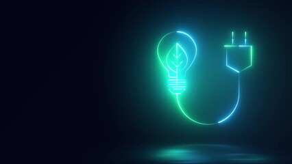 glowing green energy sign illuminated on dark background