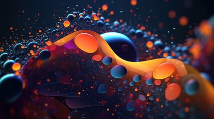 Wall Mural - dynamic abstract liquid flow particles background. shining abstract particle flow background. genera
