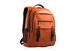 © Kordiush - Orange simple backpack on a transparent background. png file. Generative AI