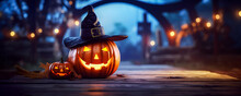 Halloween Jack O Lantern In The Night