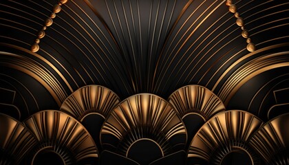 Wall Mural - Timeless and sophisticated  gold Art Deco background